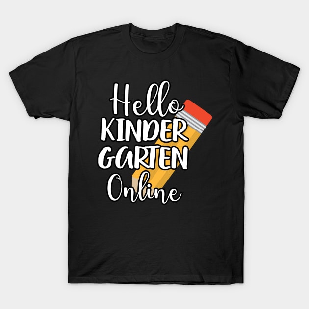 Online Hello Grade Virtual Back to School - Hello Kindergarten Online 2020 T-Shirt by WassilArt